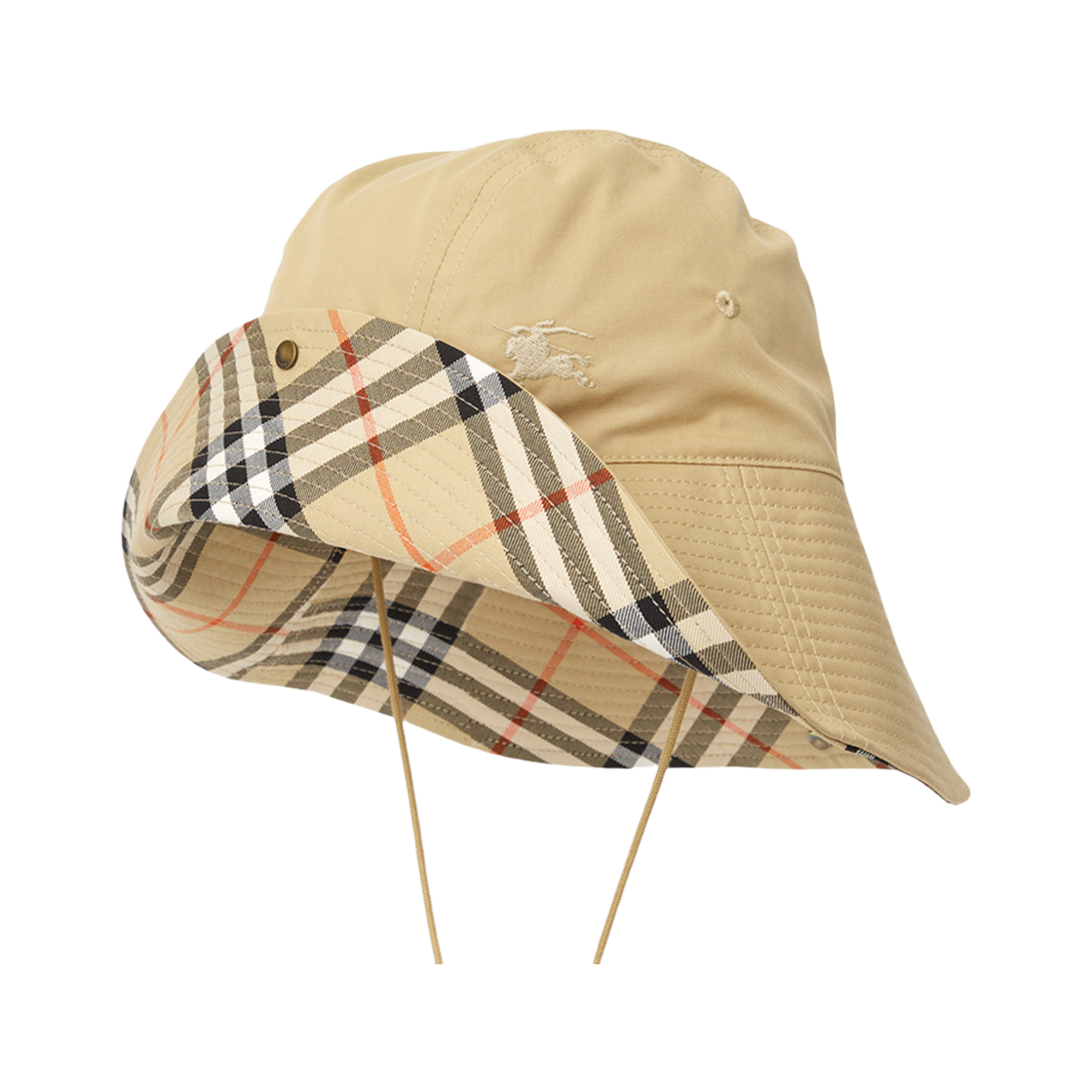 8112365 Burberry Check All Weather Bucket Hat Beige