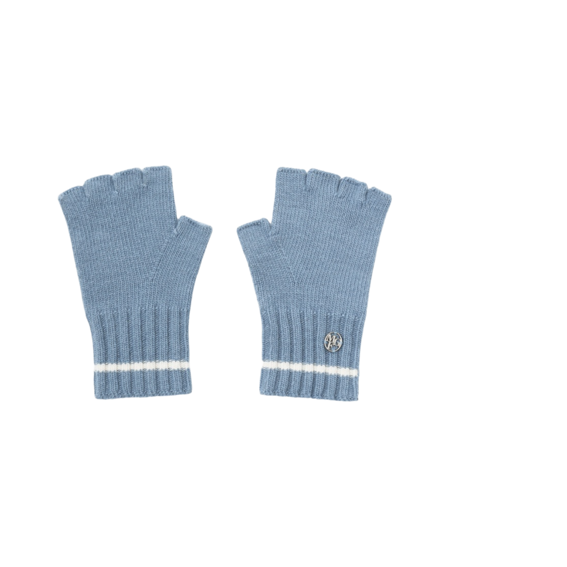 - Marithe Francois Girbaud Circle Logo Fingerless Glove Light Blue