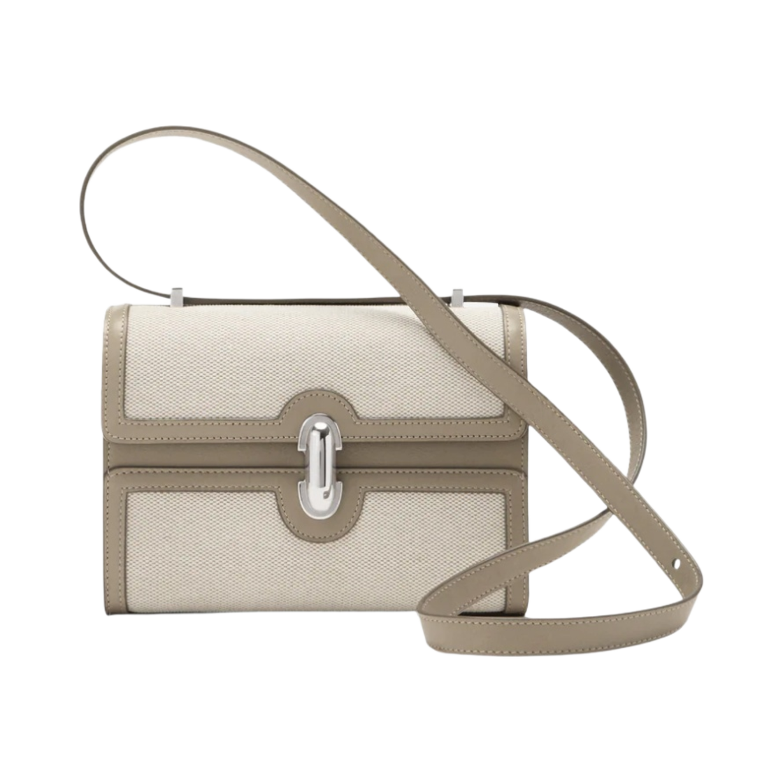 사베트 시메트리 19 코튼 캔버스 카프스킨 레더 위드 트림 클레이(Savette Symmetry 19 in Cotton Canvas Calfskin Leather with Trim Clay)