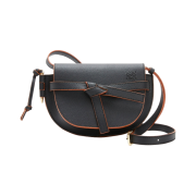 Loewe Mini Gate Dual Bag in Pebble Grain Calfskin Black