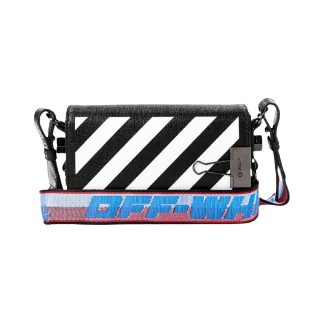 OWNA038R21LEA0011001 Off-White Diagonal Mini Flap Cross Bag Black
