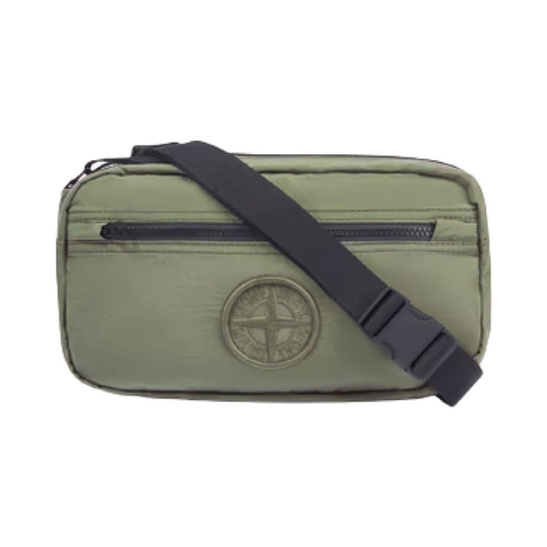 K1S1592009-15S0076-V0055 Stone Island 9200915 Nylon Metal in Econyl Padded Belt Bag with Pockets and Zip Sage Green - 25SS
