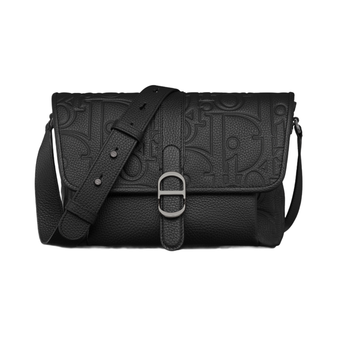 디올 미디움 디올 데일리 메신저 백 플랩 디올 그래비티 레더 앤 그레인드 카프스킨 블랙 블랙(Dior Medium Dior Daily Messenger Bag with Flap Dior Gravity Leather and Grained Calfskin Black Black) - 1