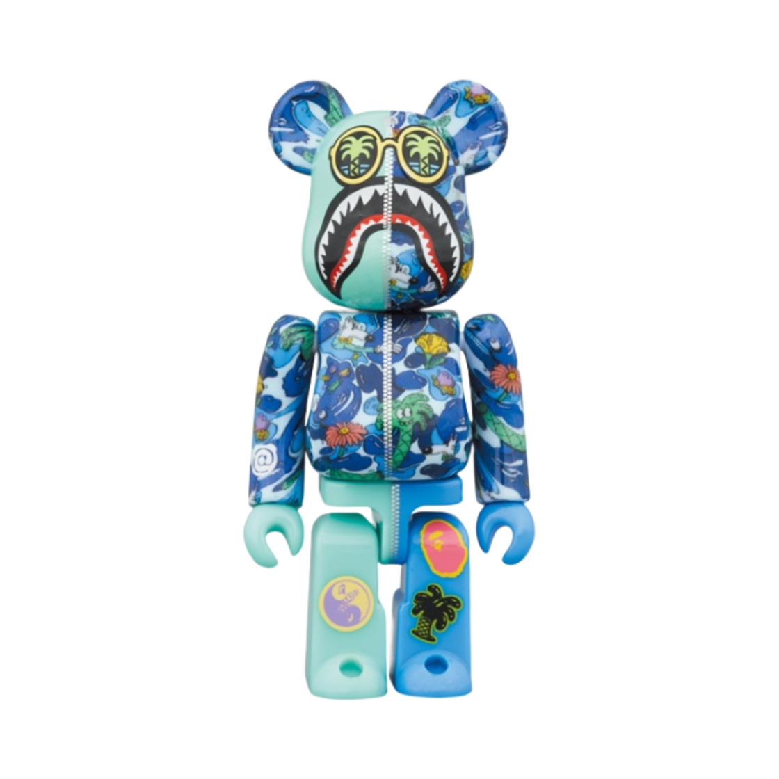 베어브릭 x 스티븐 해링턴 x 베이프 샤크 100% & 400% 세트 블루 카모(Bearbrick x Steven Harrington x BAPE Shark 100% & 400% Set Blue Camo) - 3