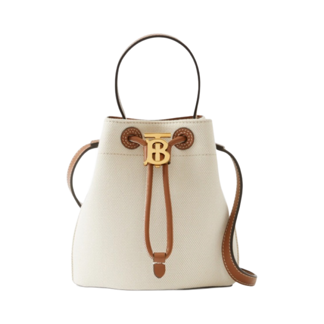 버버리 미니 TB 버킷백 내츄럴 몰트 브라운(Burberry Mini TB Bucket Bag Natural Malt Brown)