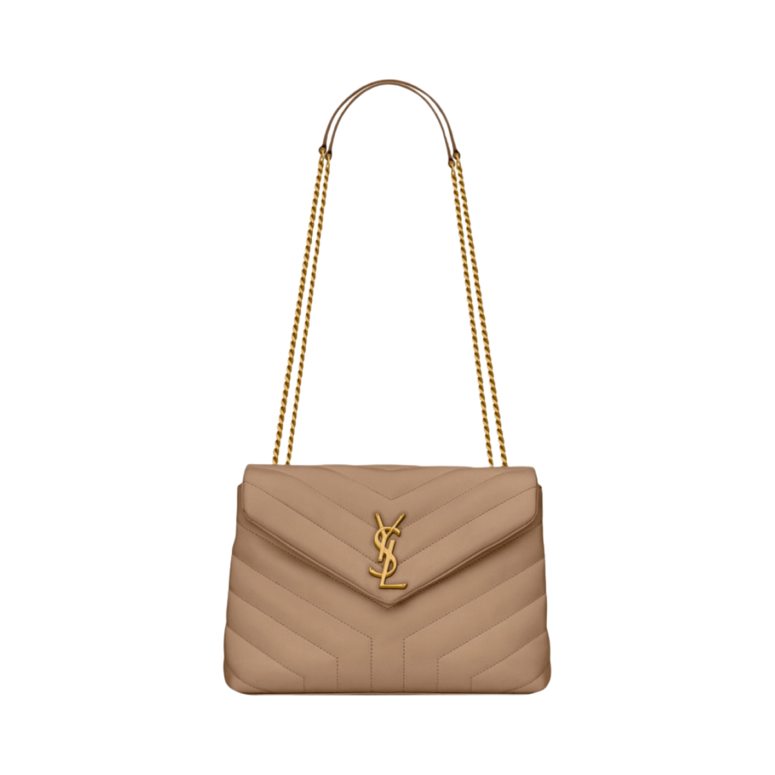 생로랑 루루 스몰 체인 백 퀼티드 Y 레더 그레이쉬 브라운(Saint Laurent Loulou Small Chain Bag in Quilted Y Leather Greyish Brown) - 1