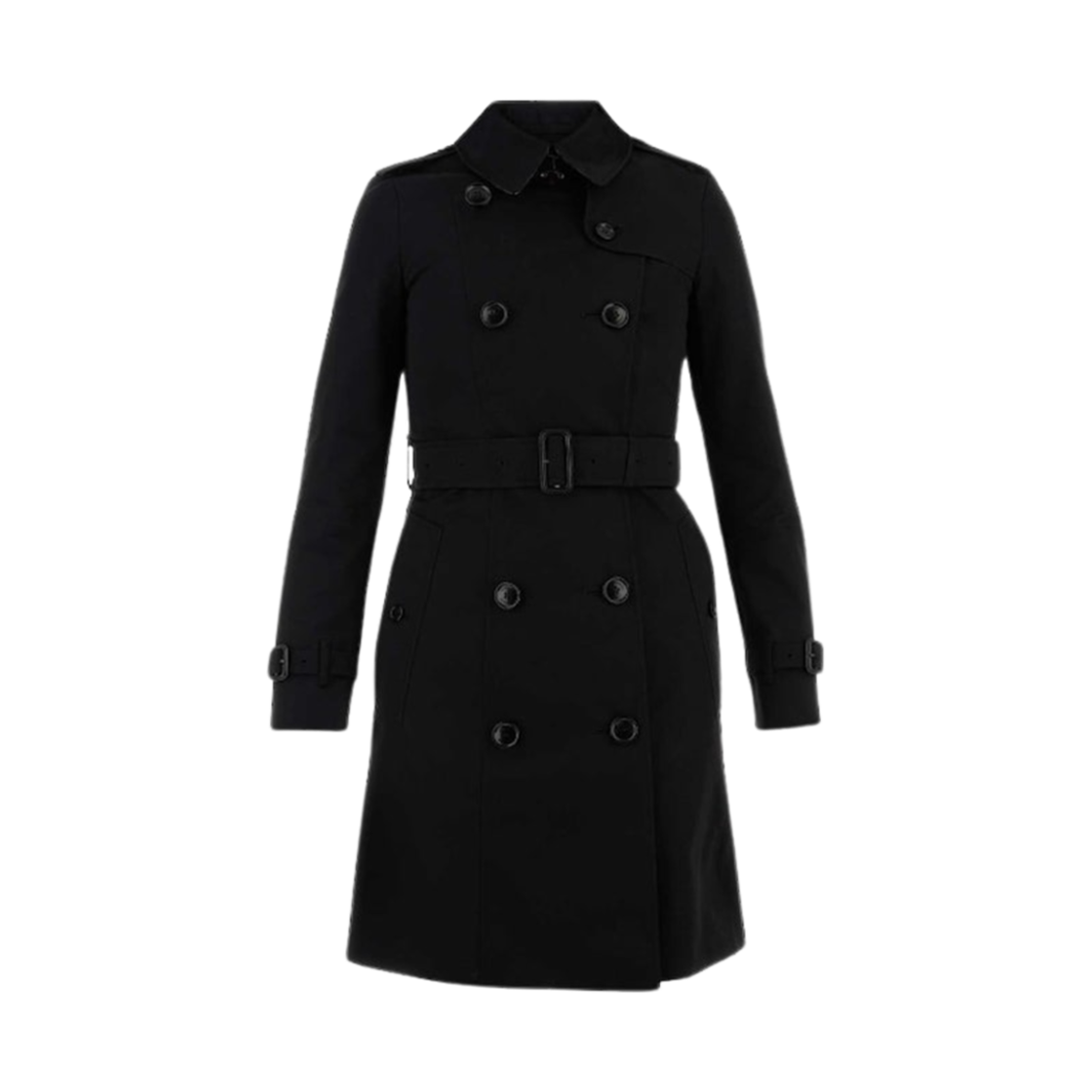8079402 (W) Burberry Chelsea Heritage Cotton Trench Coat Black