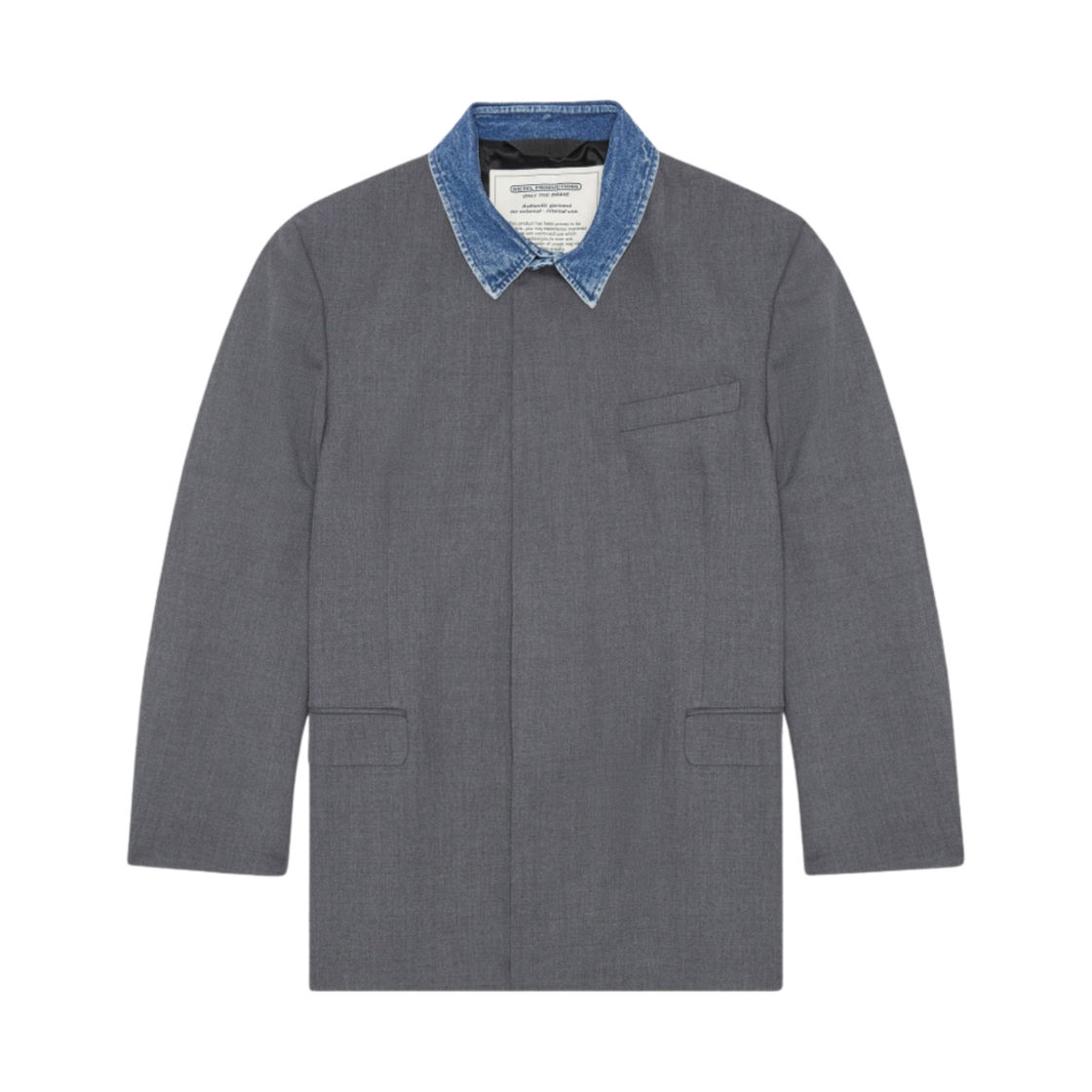 디젤 J-아바스 데님 칼라 울 자켓 그레이