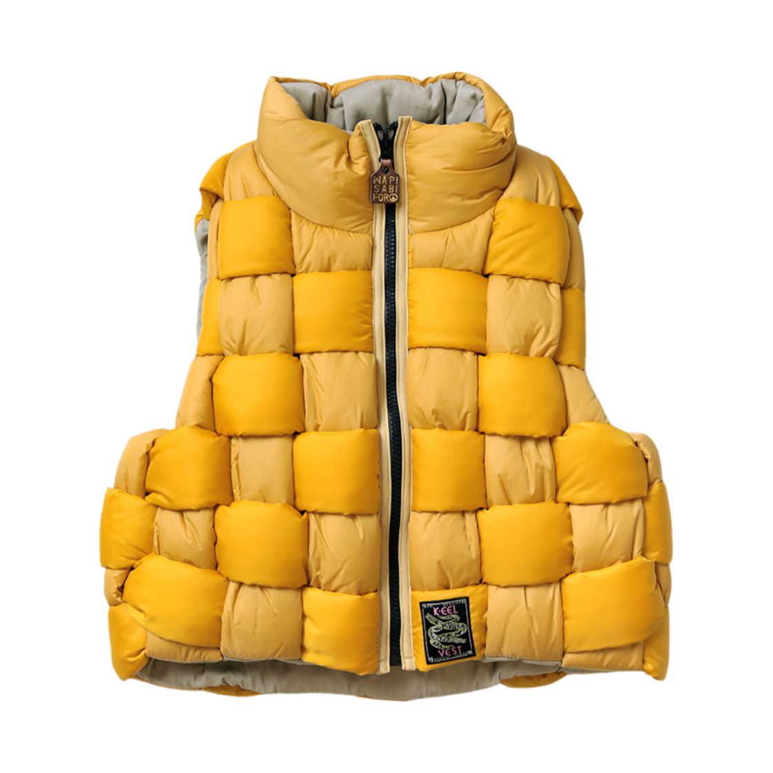 K2209SJ027 (W) Kapital Nylon Diet Keel Weaving Vest Yellow