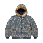 Supreme Bandana Jacquard Denim Hooded Work Jacket Blue - 25SS