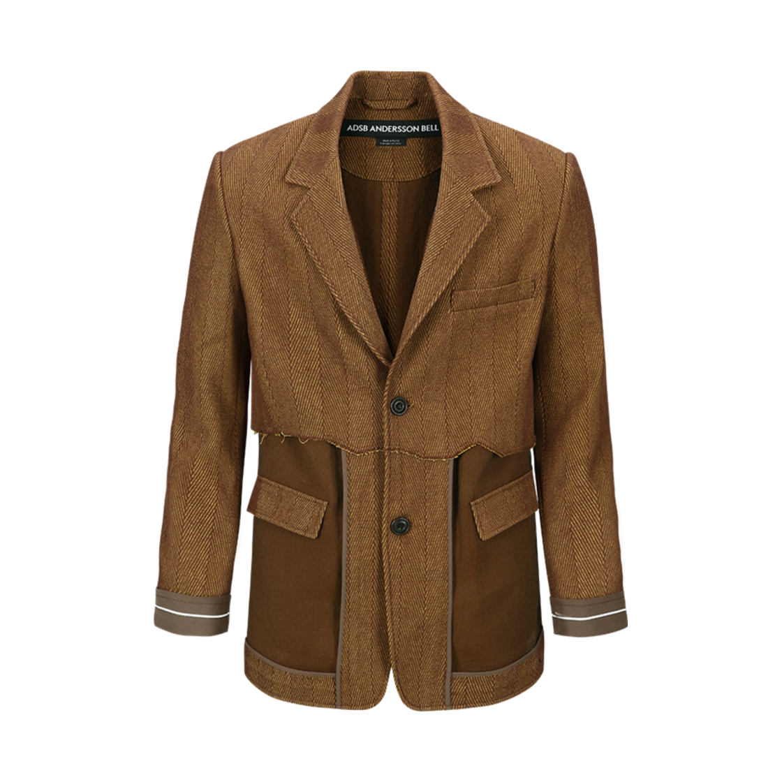 awa699u(BROWN) ADSB Andersson Bell Inside Out Stripe Sheer Jacket Brown