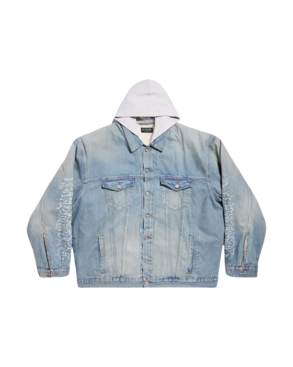 Balenciaga DIY Metal Outline Hooded Jacket in Light Blue