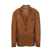 (W) Prada Suede Jacket Tobacco