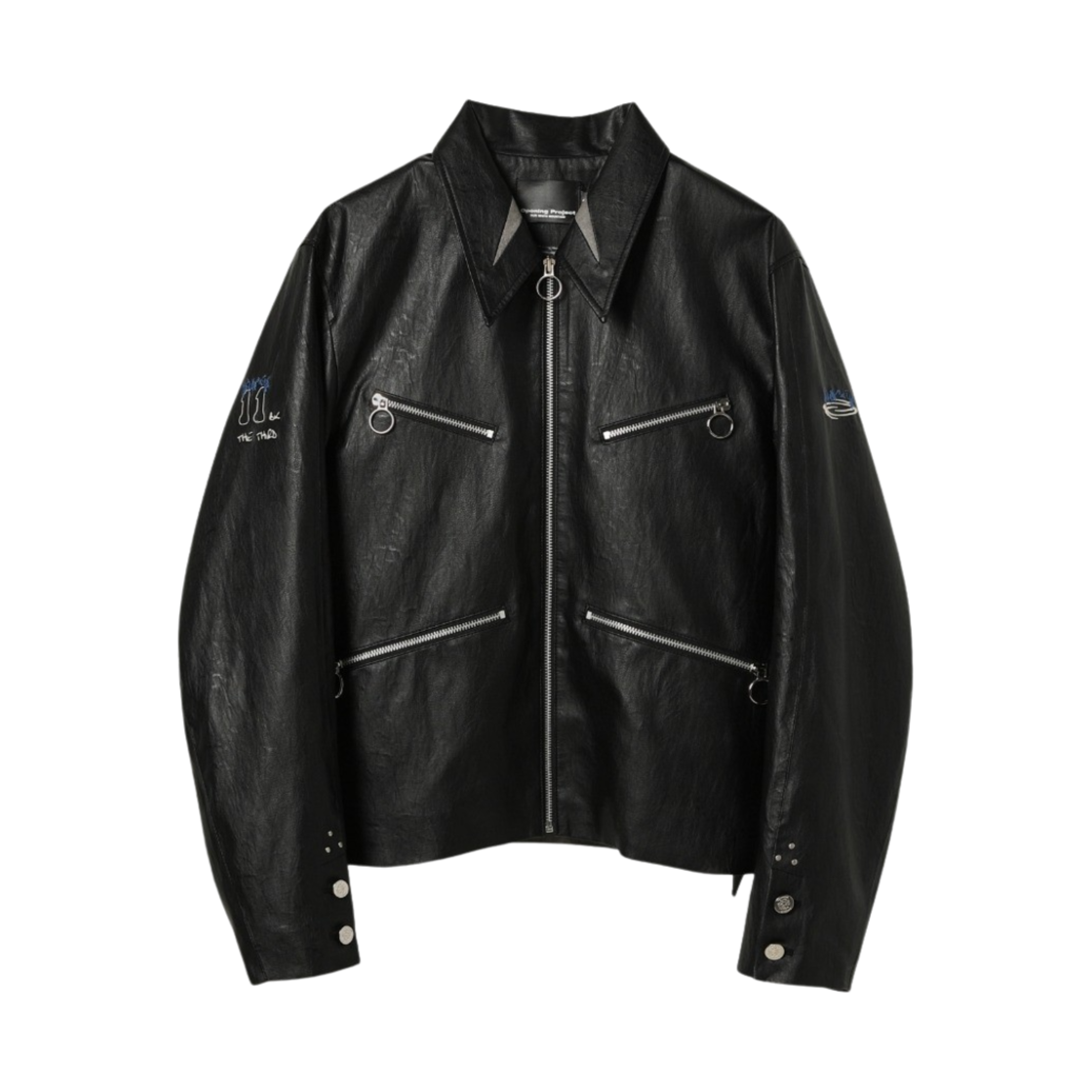 FWRSCJA122M Opening Project Black Edition Leather Biker Jacket Black