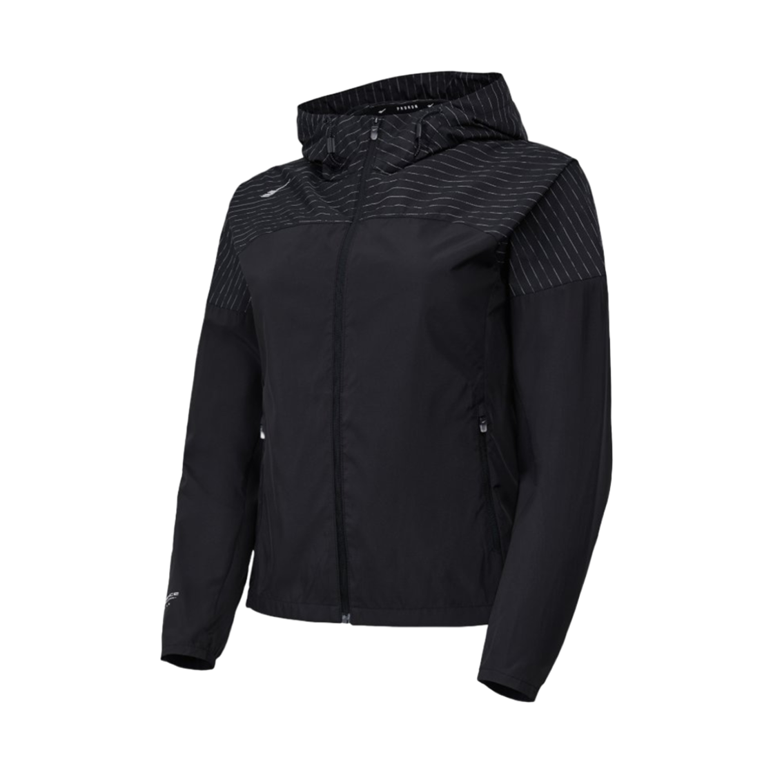 PR3WJ24S113 PRO-SPECS Hooded Reflective Running Jacket  Black