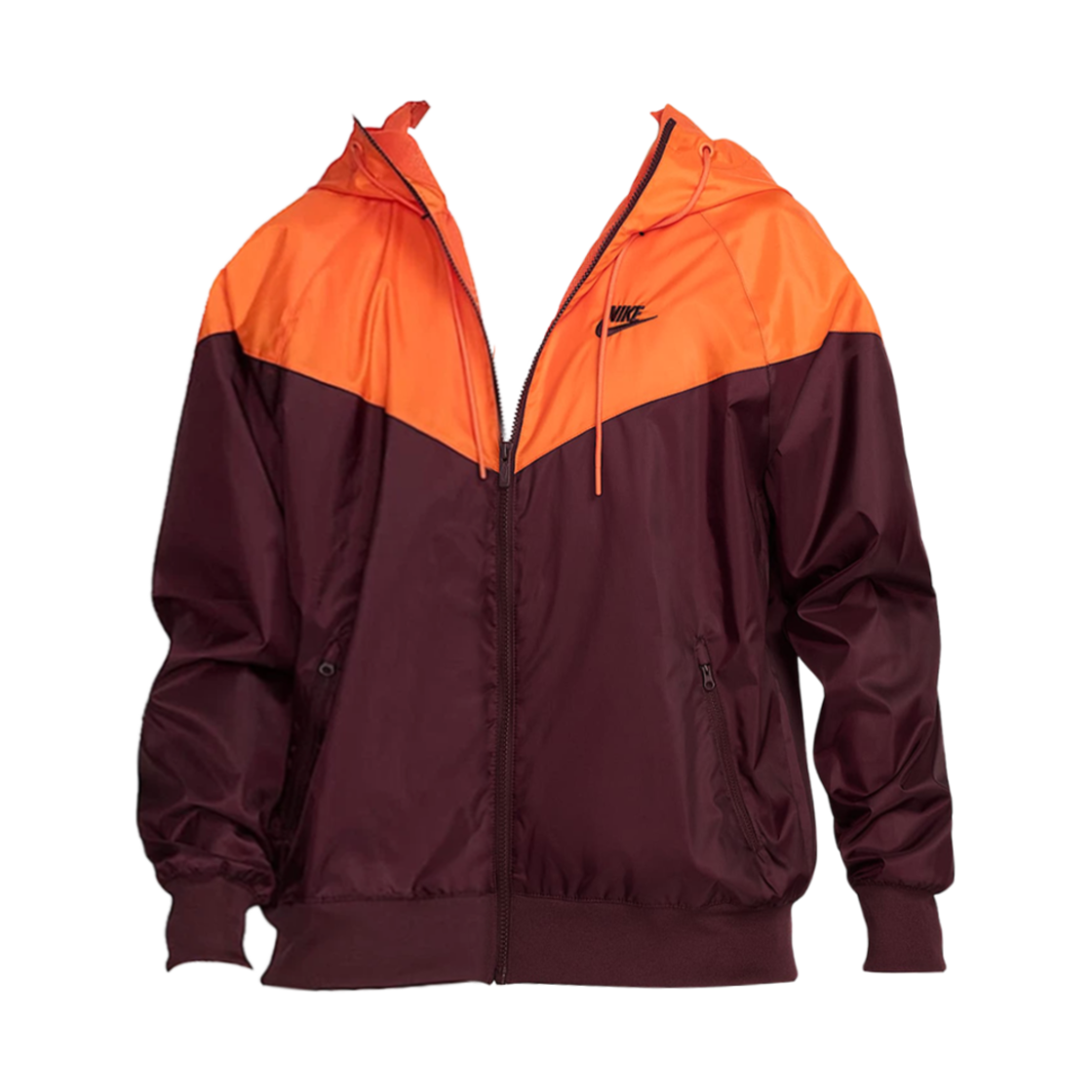 나이키 NSW 윈드러너 후드 자켓 버건디 크러쉬 세이프티 오렌지 - 아시아(Nike NSW Windrunner Hooded Jacket Burgundy Crush Safety Orange - Asia)