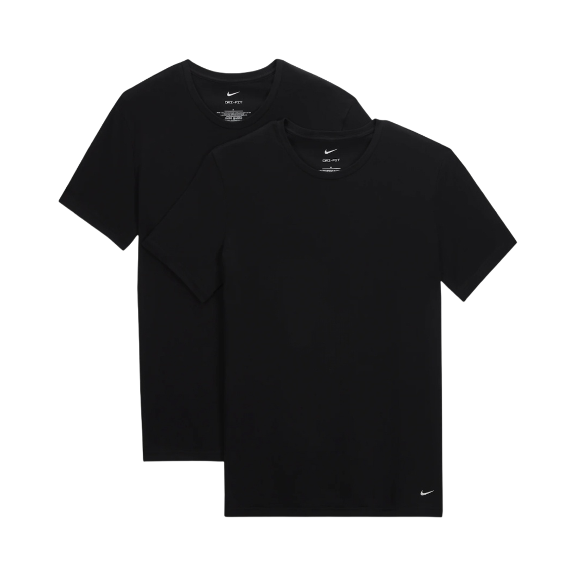 KE1191-001 Nike Dri-Fit Essential Cotton Stretch Slim Fit Crewneck Undershirt Black (2 Pack)