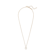 (W) Ferragamo Small Gancini Crystals Necklace Gold