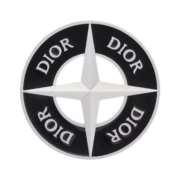 Dior x Stone Island Brooch Brass and Black Resin Silver-Finish