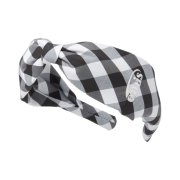 Emis Gingham Check Ribbon Hairband Black
