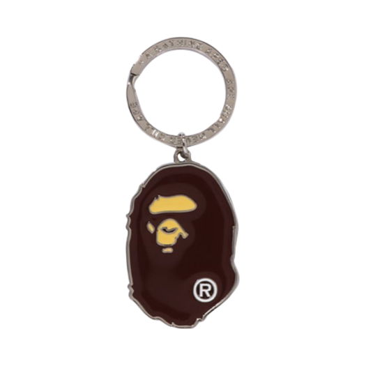 BAPE Ape Head Metal Keychain Brown
