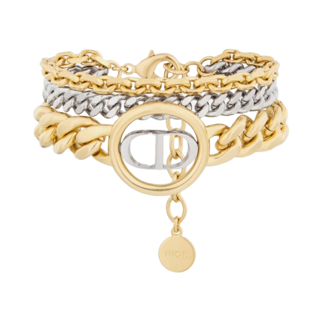 (W) 디올 30 몽테뉴 브레이슬릿 골드 피니쉬 실버 피니쉬 메탈((W) Dior 30Montaigne Bracelet Gold Finish Silver Finish Metal) - 1