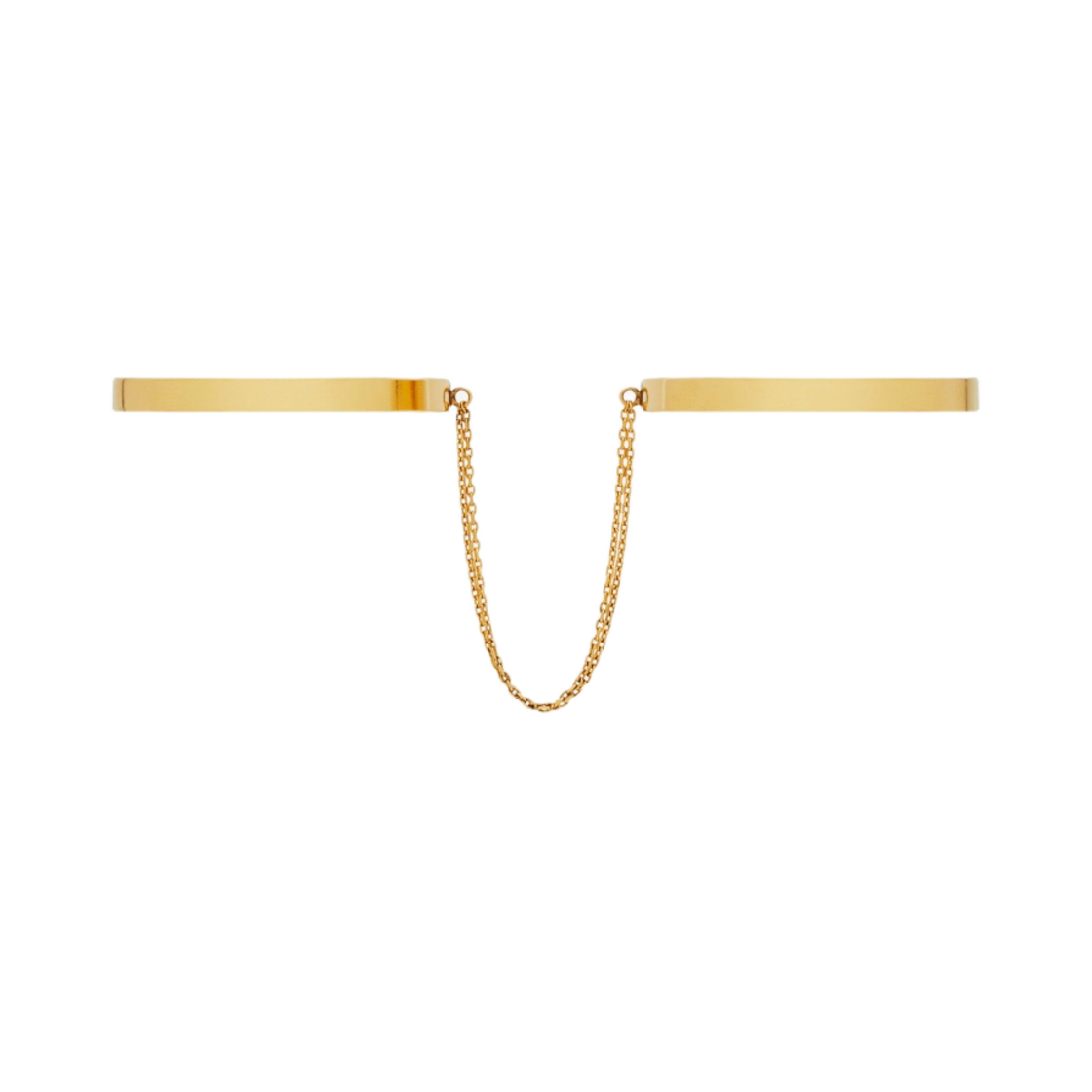 (W) 생로랑 미디움 더블 핸드커프 브레이슬릿 메탈 골드((W) Saint Laurent Medium Double Handcuff Bracelets In Metal Gold) - 1