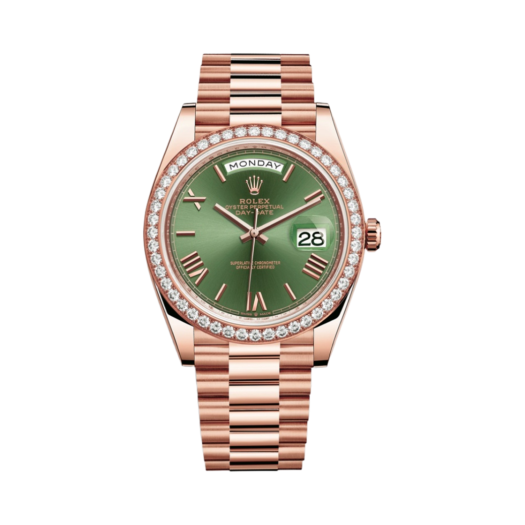Rolex Day-Date 40mm 228345RBR Olive Green Roman President