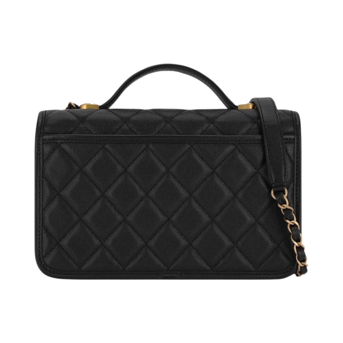샤넬 핸들 장식의 스몰 플랩백 카프스킨 & 골드 메탈 블랙(Chanel Small Flap Bag with Top Handle Calfskin & Gold Black) - 2