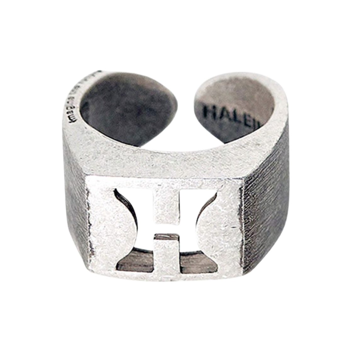 알렌느 블러쉬드 H 펀치드 링 실버