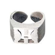 Haleine Blushed H Punched Ring Silver