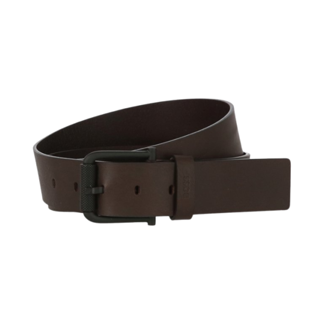 휴고 보스 로고 버클 레더 벨트 다크 브라운(Hugo Boss Leather Belt with Logo Buckle Dark Brown) - 1