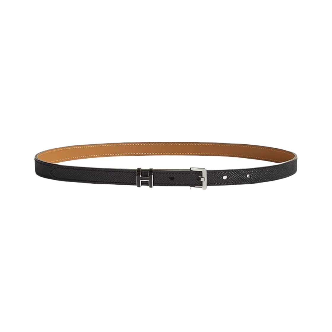 (W) 에르메스 팝아슈 15 벨트 앱송 & 팔라듐 누아((W) Hermes Pop H 15 Belt Epsom & Palladium Noir) - 1