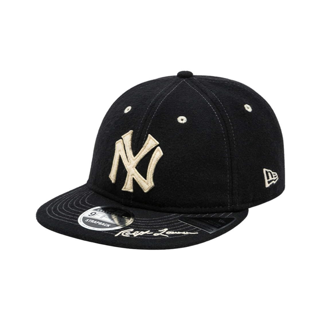 뉴에라 MLB x 랄프 로렌 뉴욕 양키스 레트로 크라운 9피프티 스트랩백 블랙(New Era MLB x Ralph Lauren New York Yankees Retro Crown 9Fifty Strapback Black)