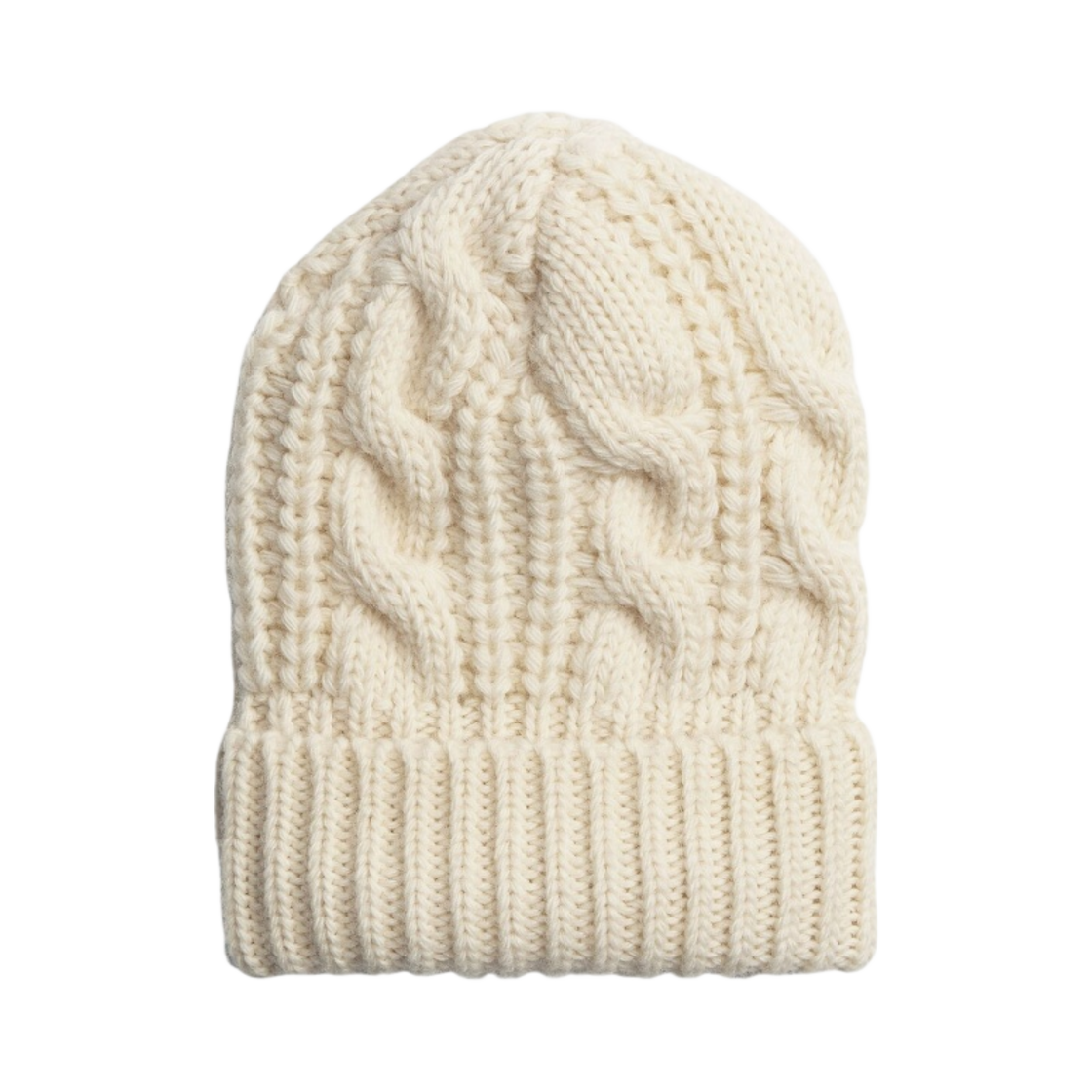 731247V2MG09267 (W) Bottega Veneta Wool Cable Knit Beanie Bone