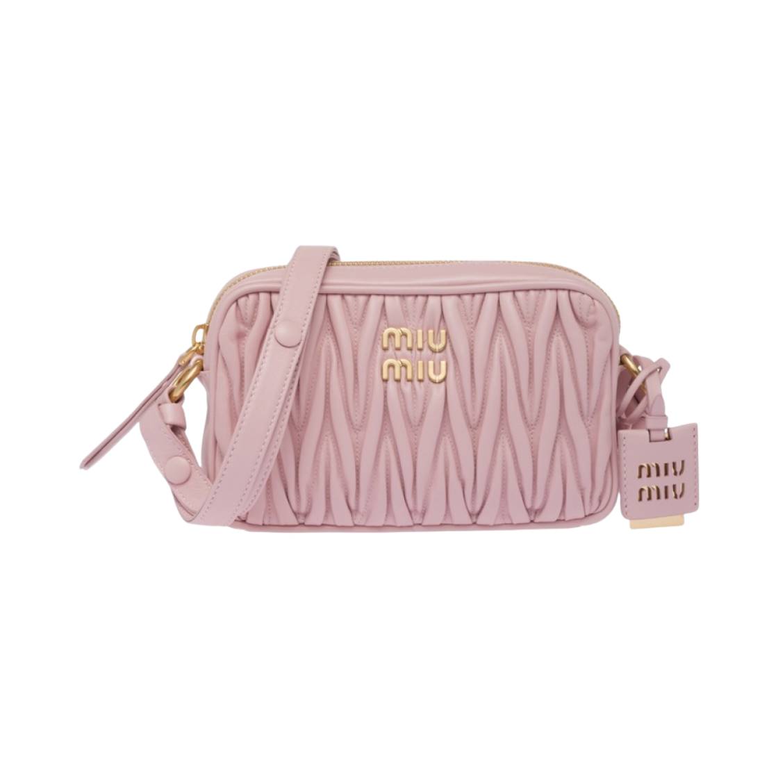 미우 미우 마테라쎄 나파 가죽 숄더백 앨러배스터 핑크(Miu Miu Matelasse Nappa Leather Shoulder Bag Alabaster Pink) - 1