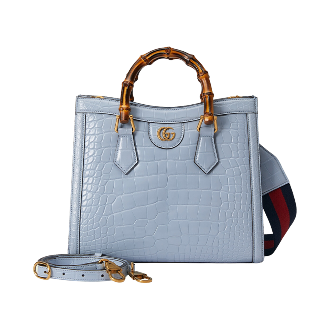 구찌 다이애나 스몰 크로커다일 토트백 라이트 블루(Gucci Diana Small Crocodile Tote Bag Light Blue) - 4