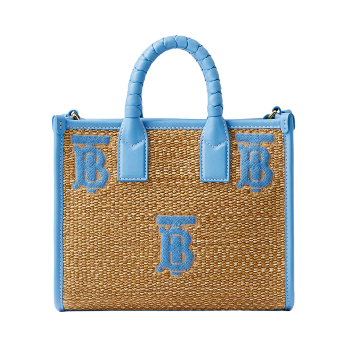 버버리 미니 프레야 토트 내츄럴 쿨 콘 플라워 블루(Burberry Mini Freya Tote Natural Cool Cornflower Blue) - 1