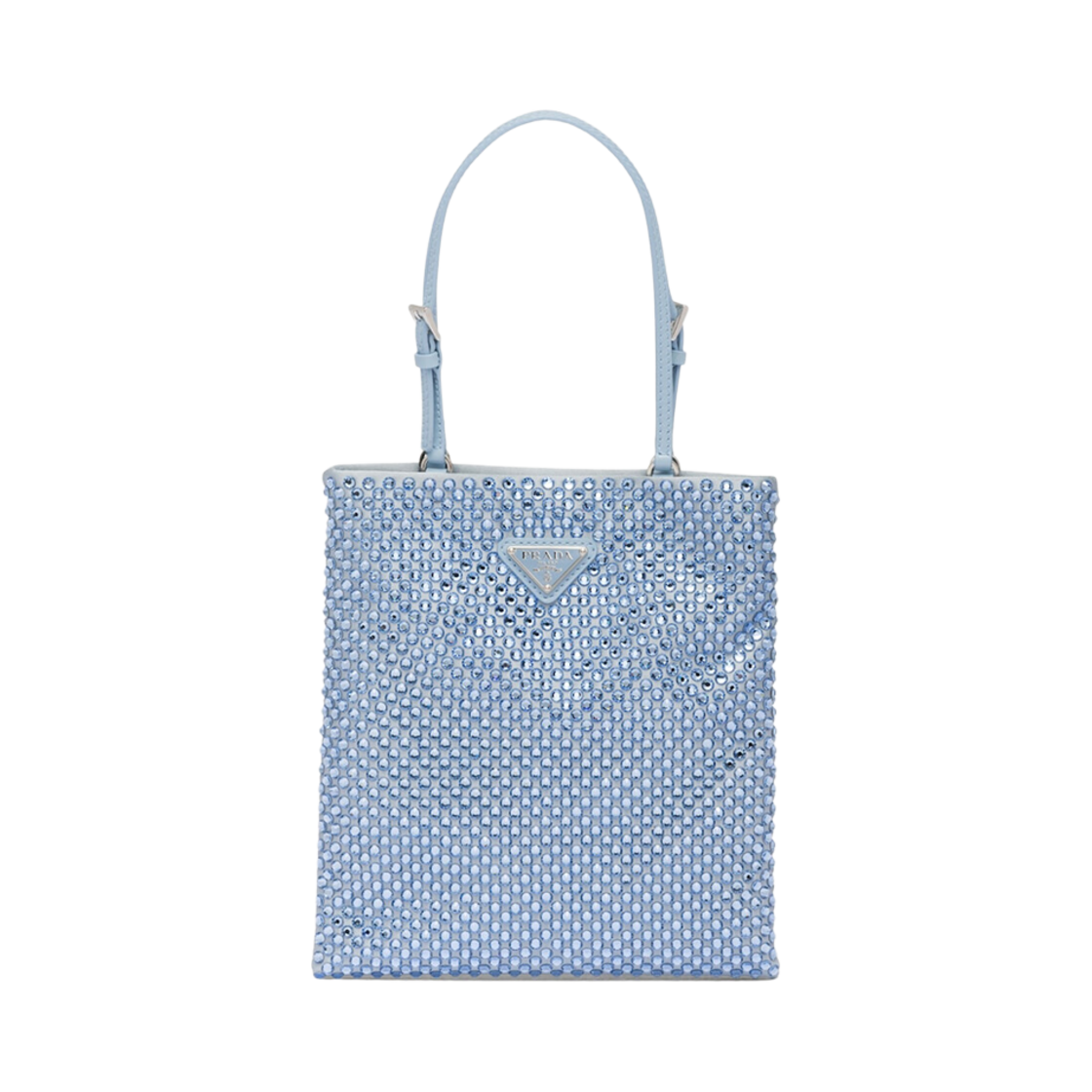 프라다 사틴 핸드백 크리스탈 라이트 블루(Prada Satin Handbag Crystals Light Blue) - 1