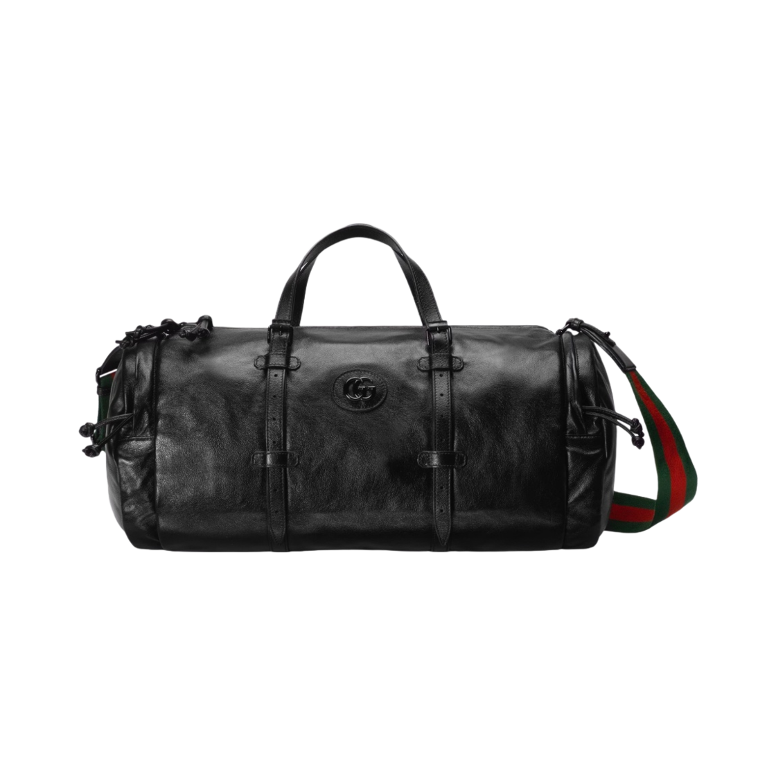 구찌 라지 더플백 토날 더블 G 블랙 레더