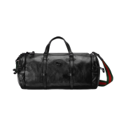 Gucci Large Duffle Bag with Tonal Double G Black Leather