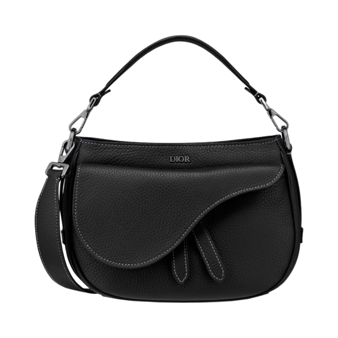 디올 새들 소프트 라이트 백 블랙 그레인드 카프스킨(Dior Saddle Soft Mini Bag Black Grained Calfskin) - 1