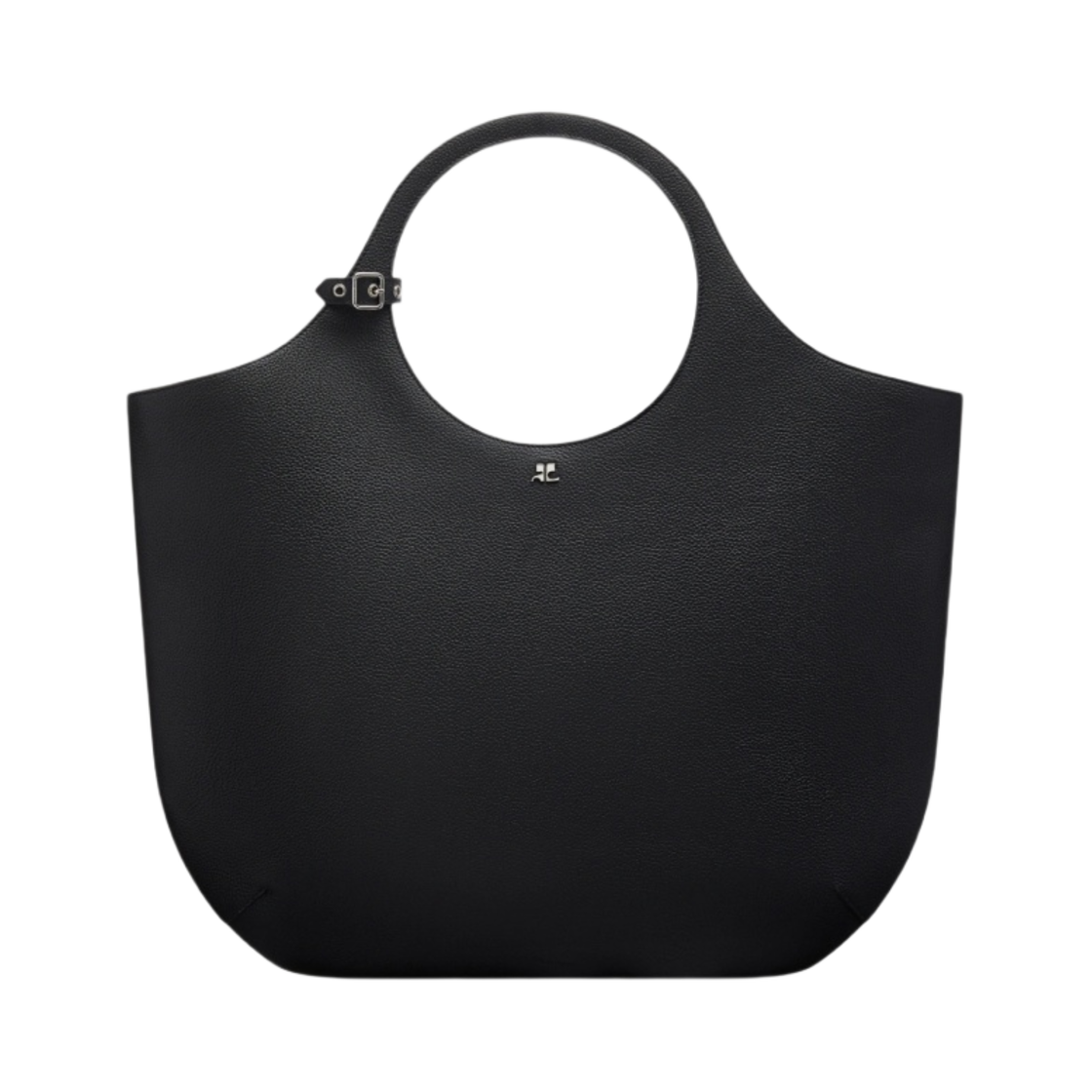 224GSA103CV0016999 Courreges Large Holy Grained Bag Black