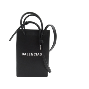 Balenciaga Calfskin Smartphone Shoulder Bag Black