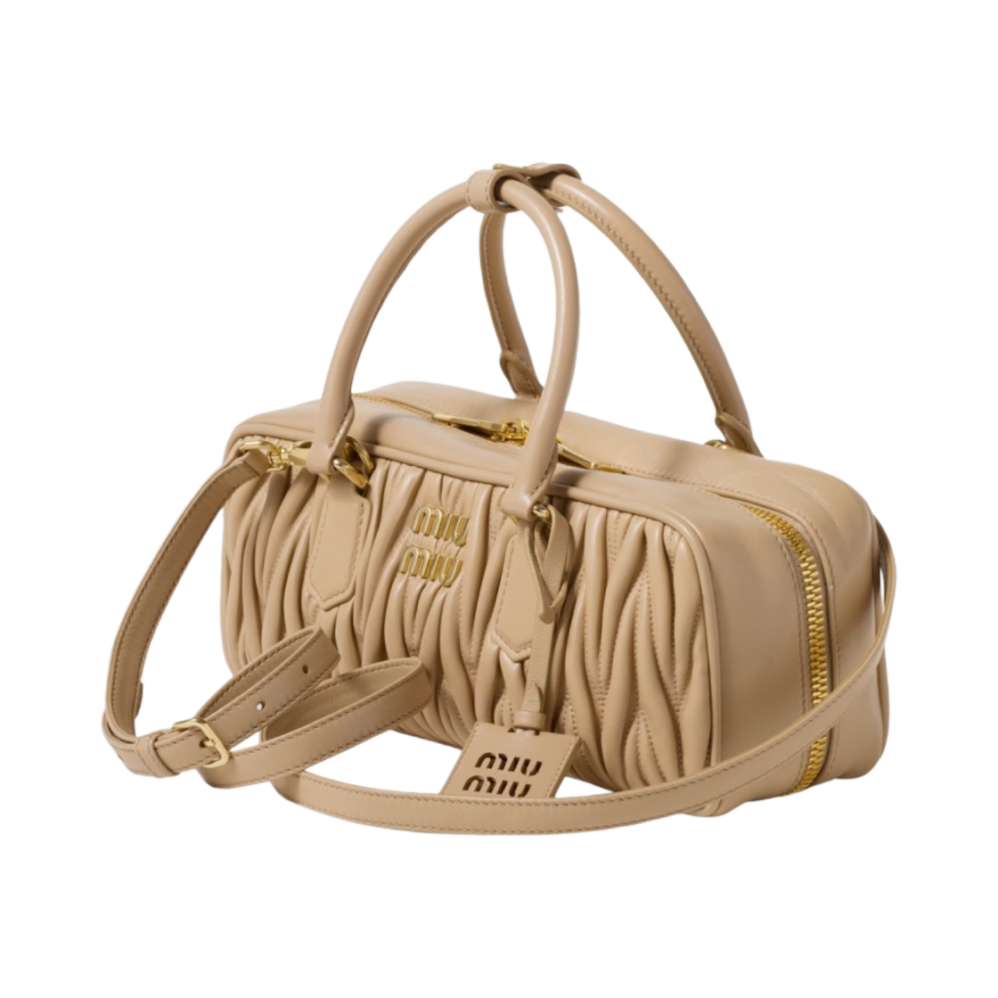 미우 미우 아르카디아 마테라쎄 나파 레더 백 샌드 베이지(Miu Miu Arcadie Matelasse Nappa Leather Bag Sand Beige) - 2