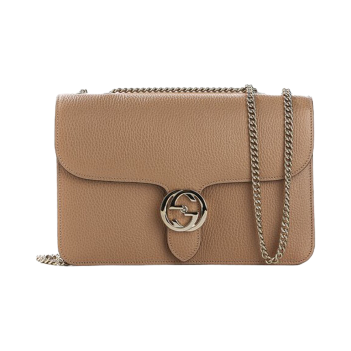 510303-CAO0G-2754 Gucci GG Interlocking Chain Medium Shoulder Bag Rose Beige