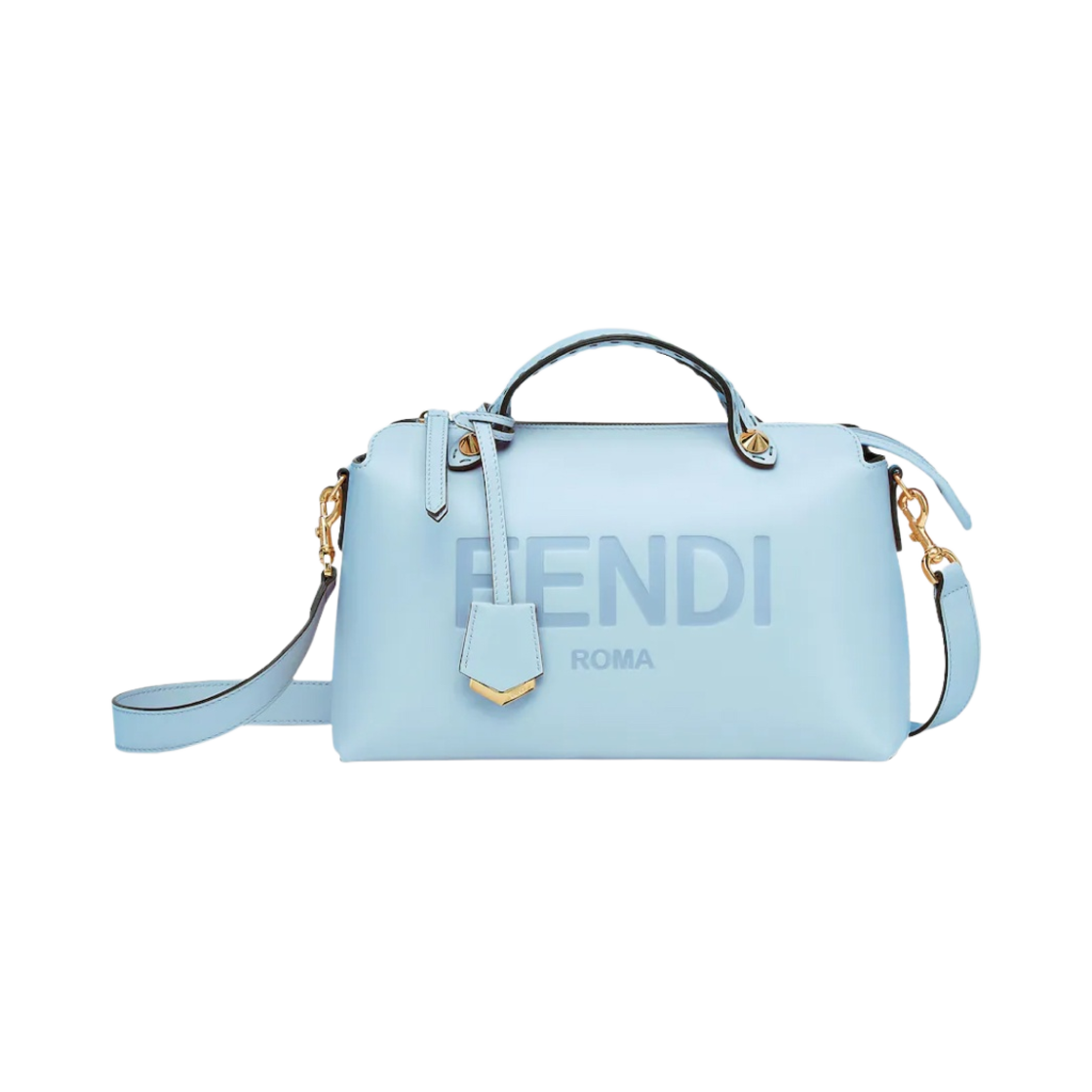 펜디 바이 더 웨이 레더 미디움 보스턴백 라이트 블루