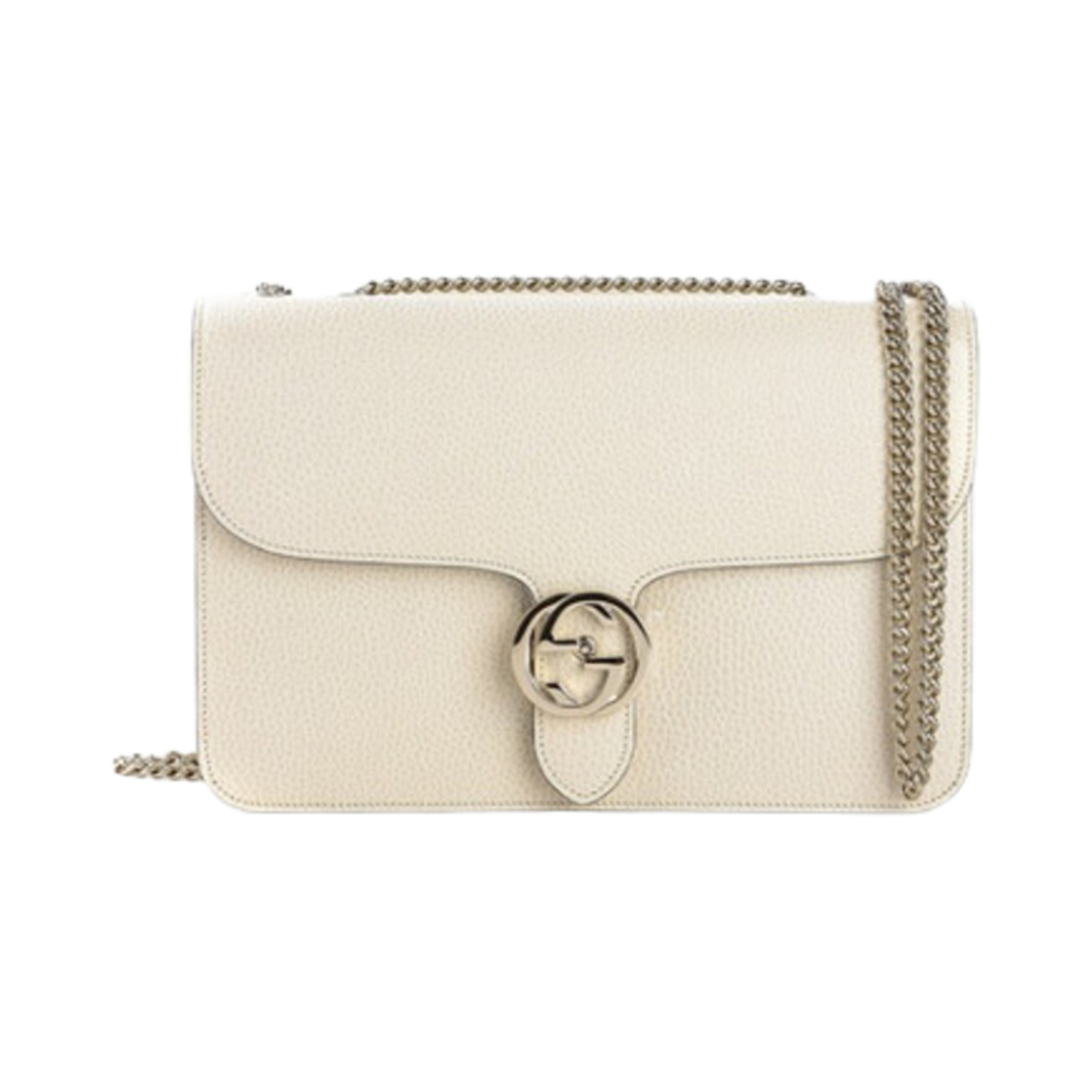510303-CAO0G-9522 Gucci GG Interlocking Chain Medium Shoulder Bag Ivory