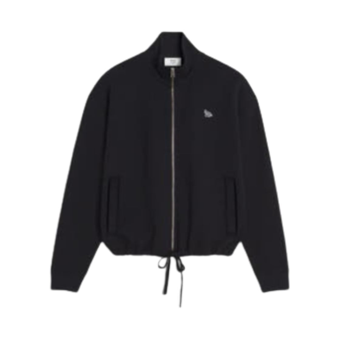 (W) 메종 키츠네 베이비 폭스 패치 지퍼 블루종 블랙((W) Maison Kitsune Baby Fox Patch Zipped Blouson Black)