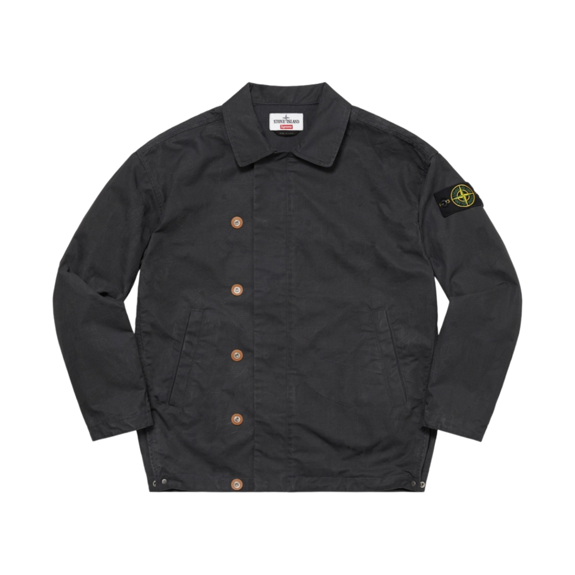 슈프림 x 스톤 아일랜드 리액티브 아이스 카모 립스탑 자켓 블랙 - 22SS(Supreme x Stone Island Reactive Ice Camo Ripstop Jacket Black - 22SS)